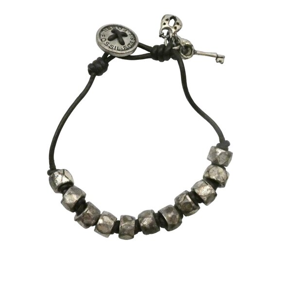 FOSSIL silver nugget beaded bracelet - Picture 1 of 6